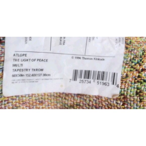 Tapestry throw blanket Thomas Kinkade The Light Of Peace 100% Cotton USA Made - Picture 4 of 4